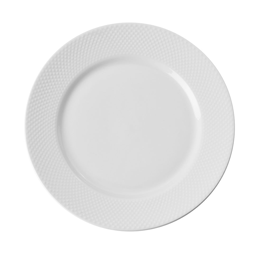 Wiltshire White Stipple Embossed 12 Piece Dinner Set