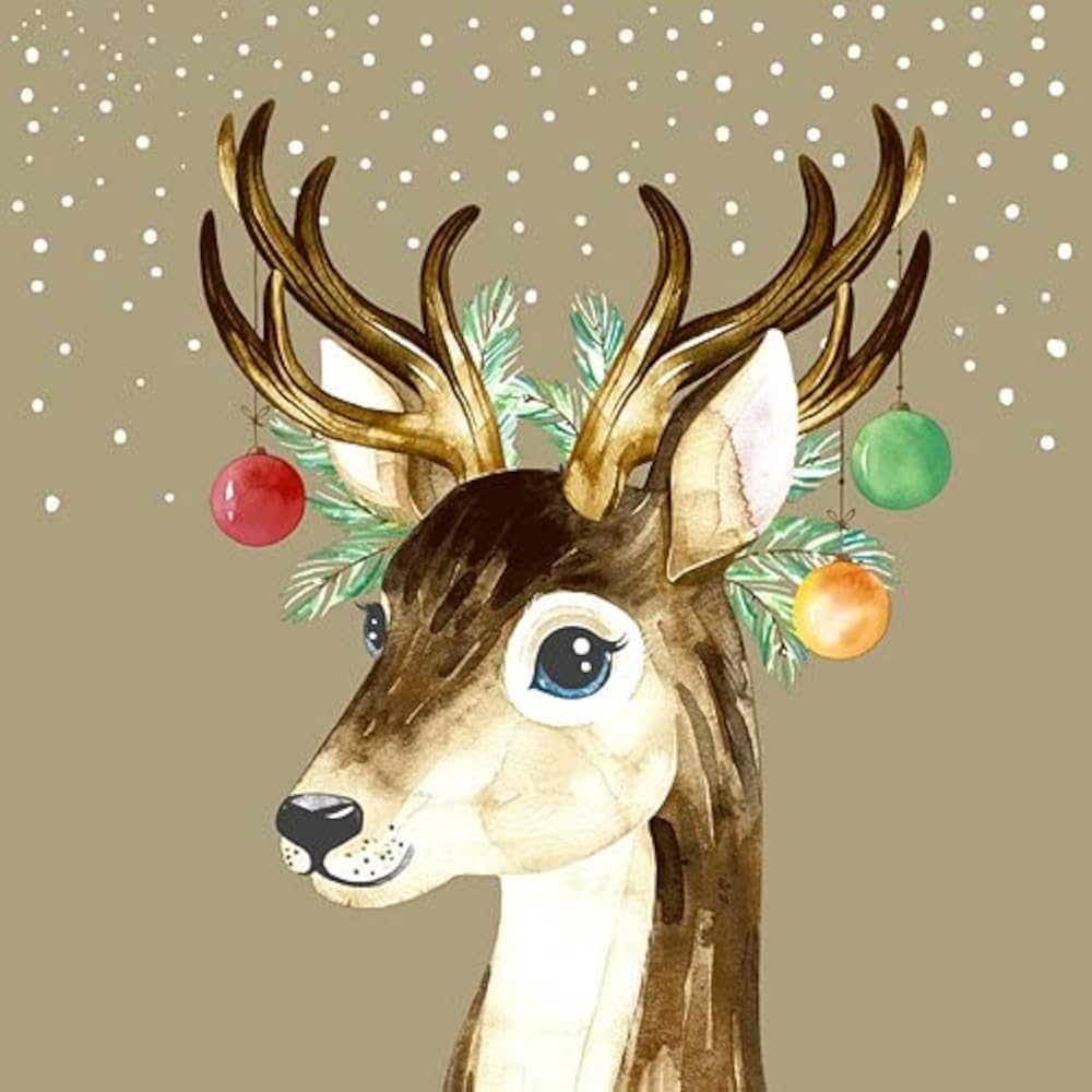 Paper+Design Lunch Napkins 20 Pack - Deer Baubles