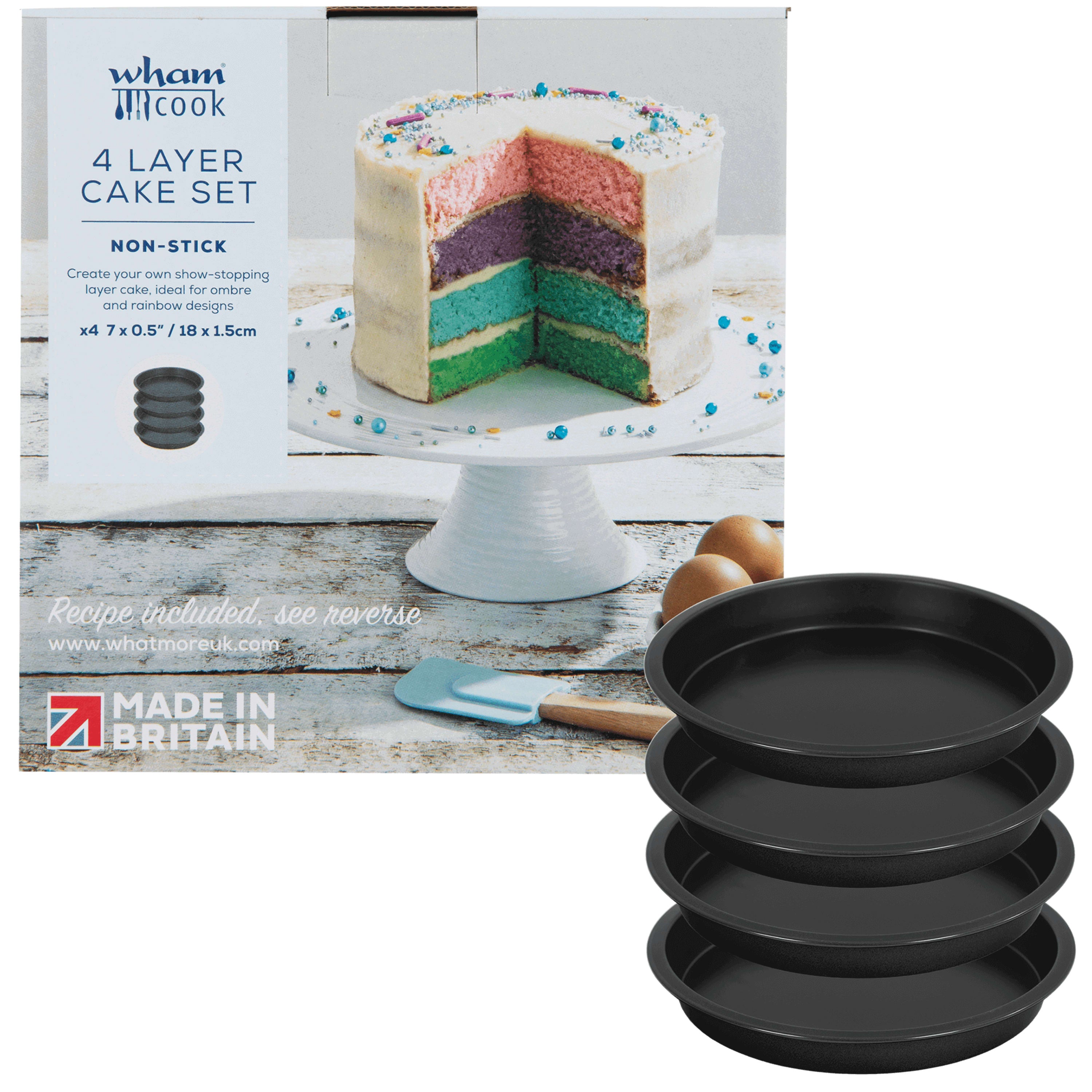 Wham Cook 4 Layer Rainbow Cake Pan Set 18cm