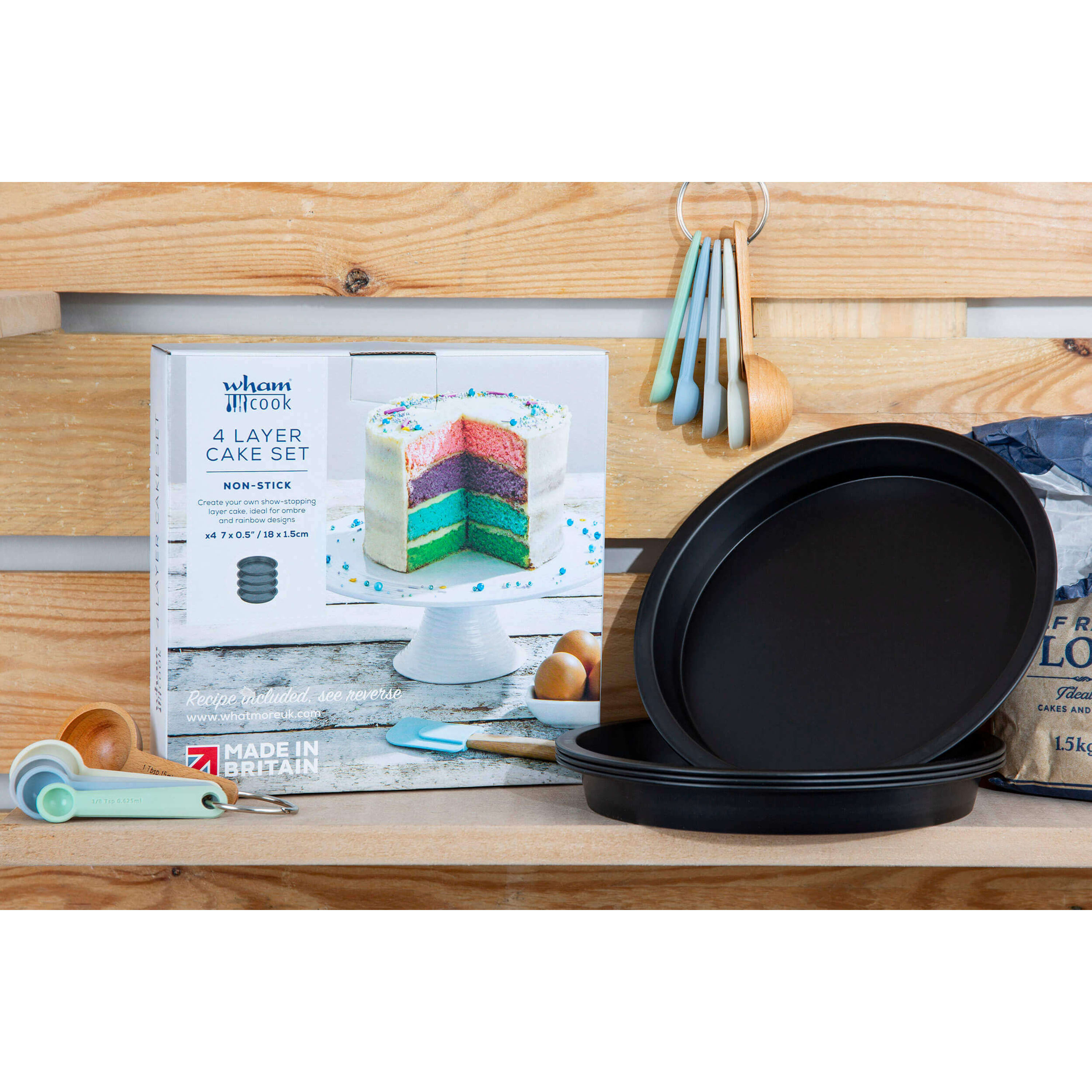 Wham Cook 4 Layer Rainbow Cake Pan Set 18cm
