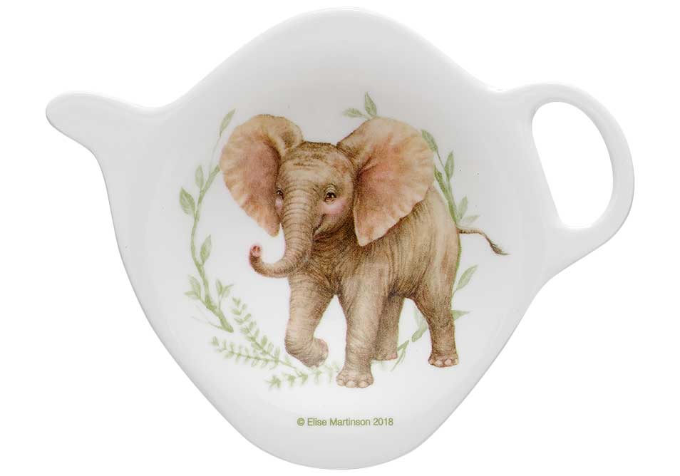 Ashdene Wild Baby Animals Elephant Tea Bag Holder
