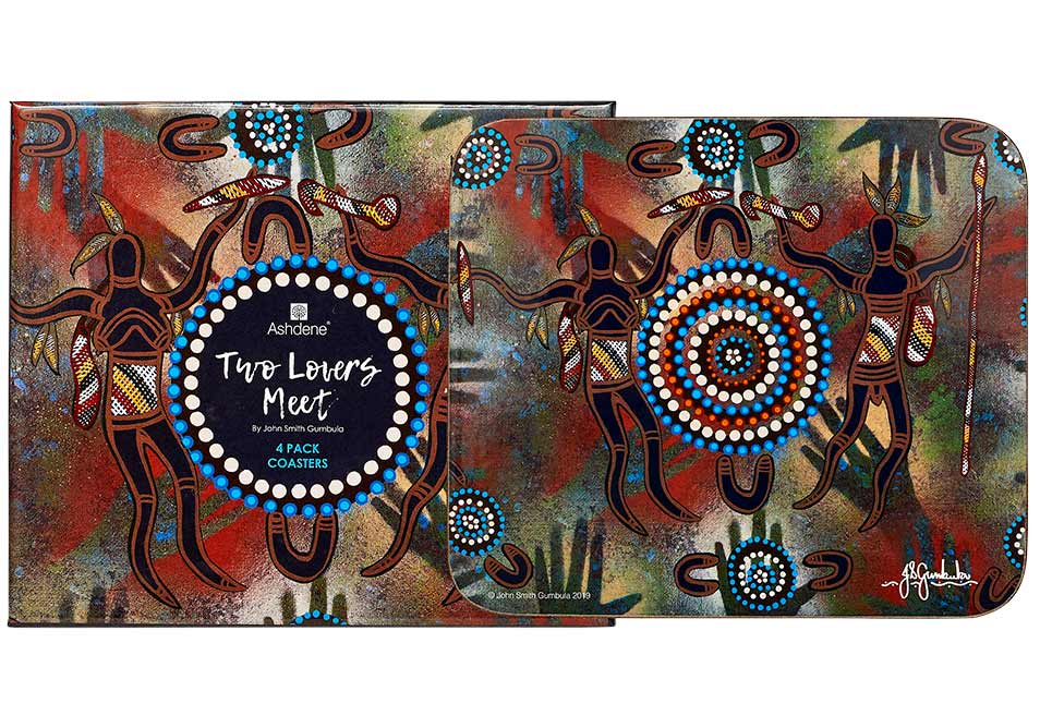 Ashdene Two Lovers Meet 4pk Coaster
