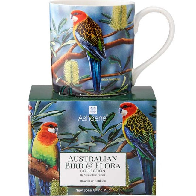Ashdene Aus Bird & Flora Rosella & Banksia Mug