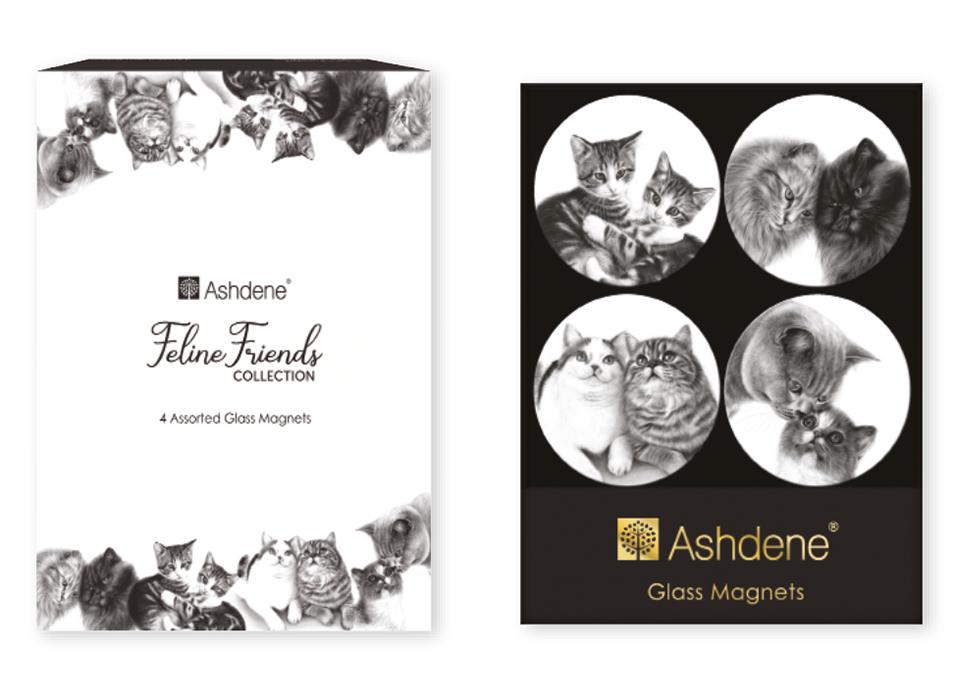 Ashdene Feline Friends Assorted 4pk Magnet