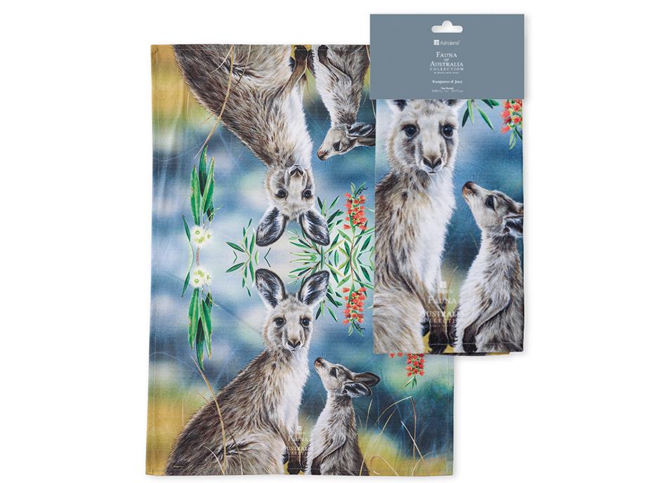 Ashdene Fauna of Aus Kangaroo & Joey Kitchen Towel
