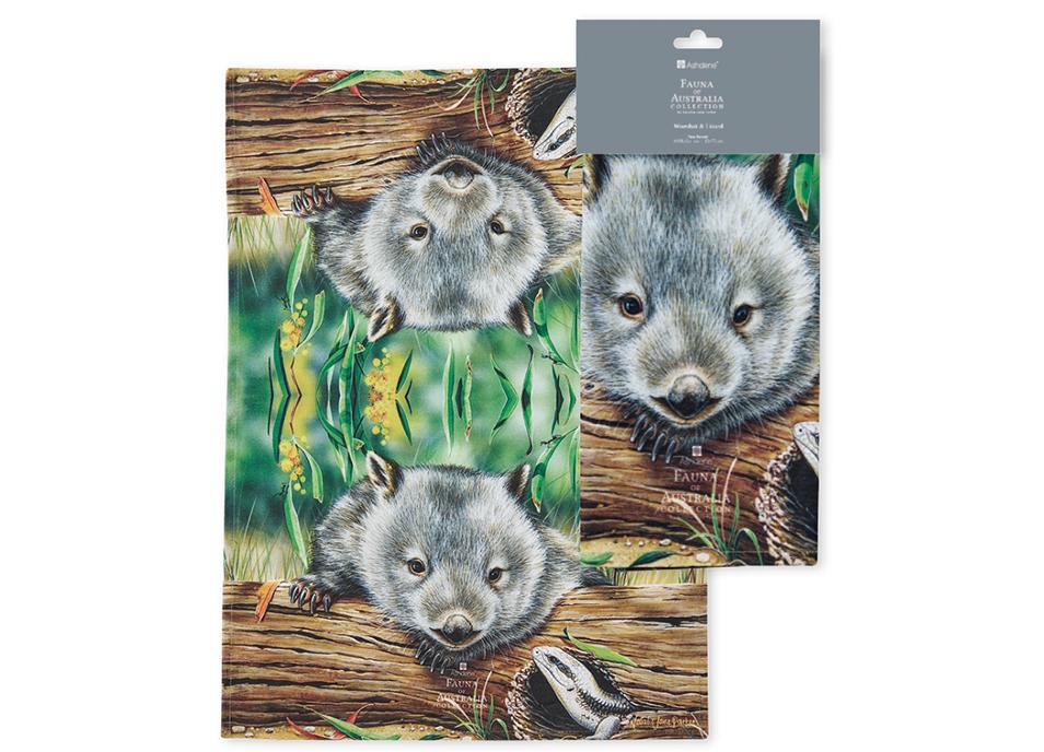 Ashdene Fauna of Aus Wombat & Lizard Kitchen Towel