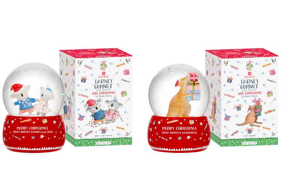 Ashdene Barney Saves Xmas Medium Snowglobe