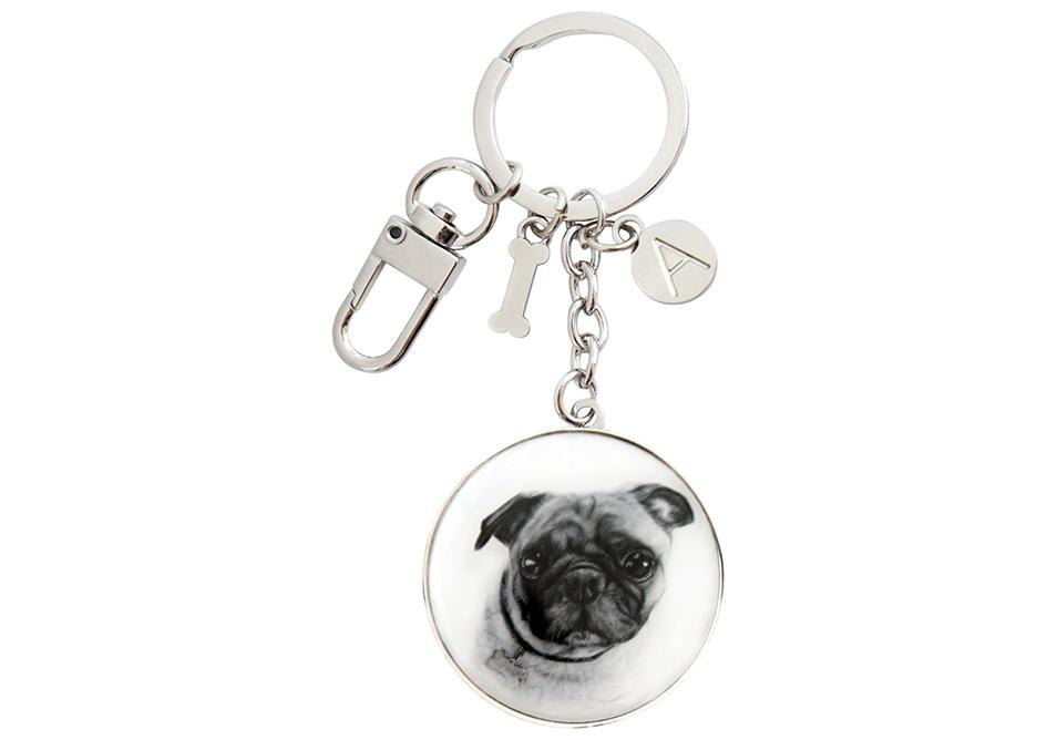 Ashdene Delightful Dogs Pug Keyring