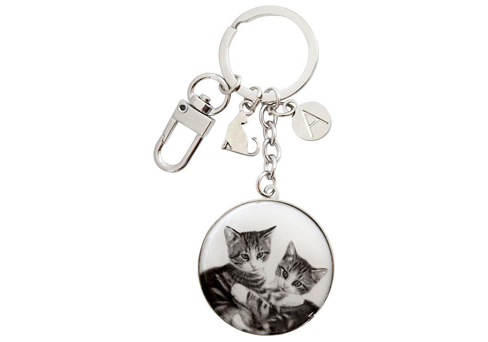 Ashdene Feline Friends Cuddling Kittens Keyring