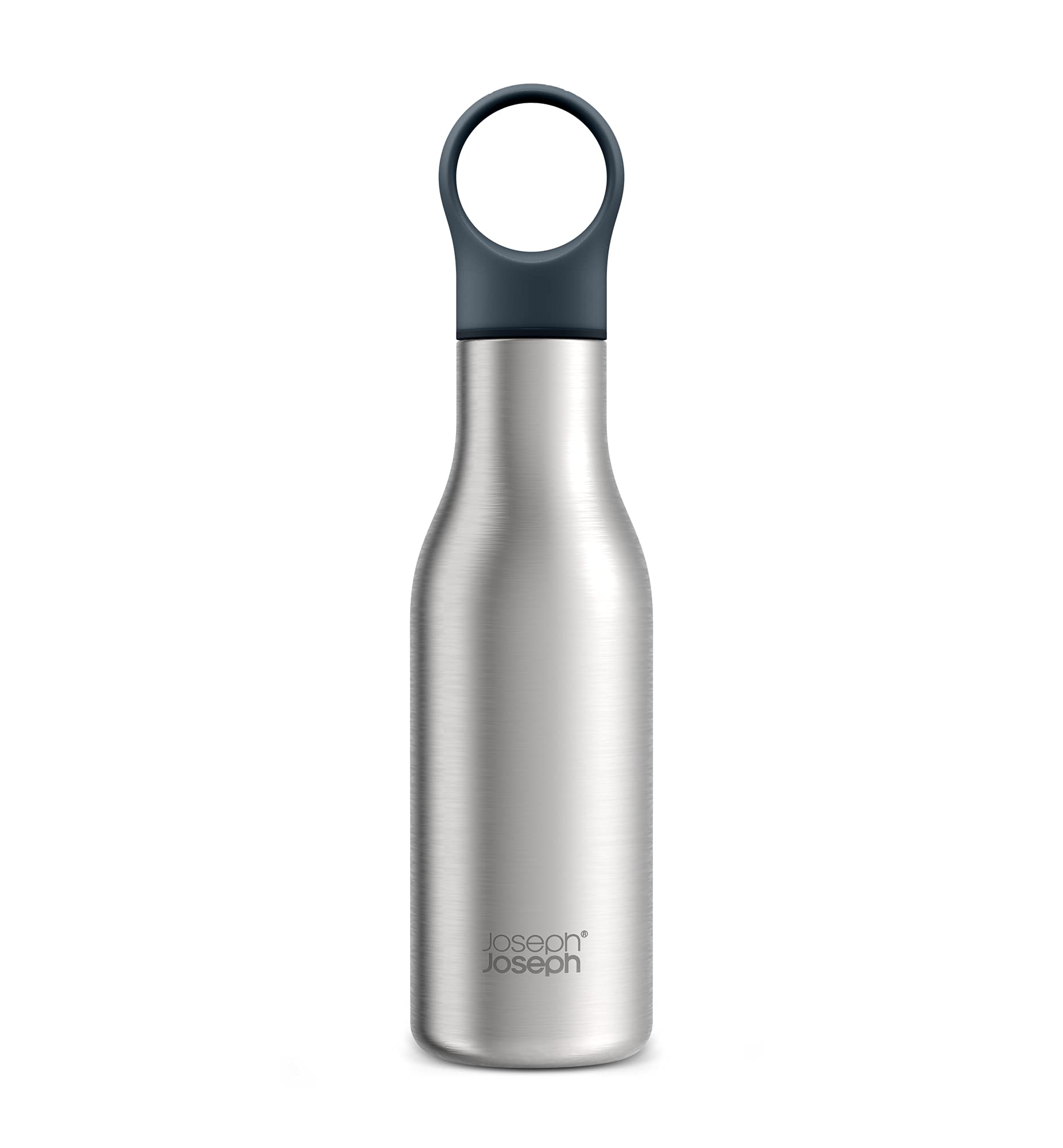 Joseph Joseph Loop™ Vacuum Insulated Water Bottle 500 Ml (17 Fl. Oz) -  Brushed/Anthracite