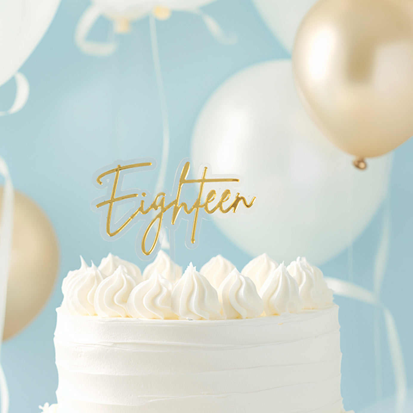 Cake & Candle Layered Cake Topper 18 Gold & Clear