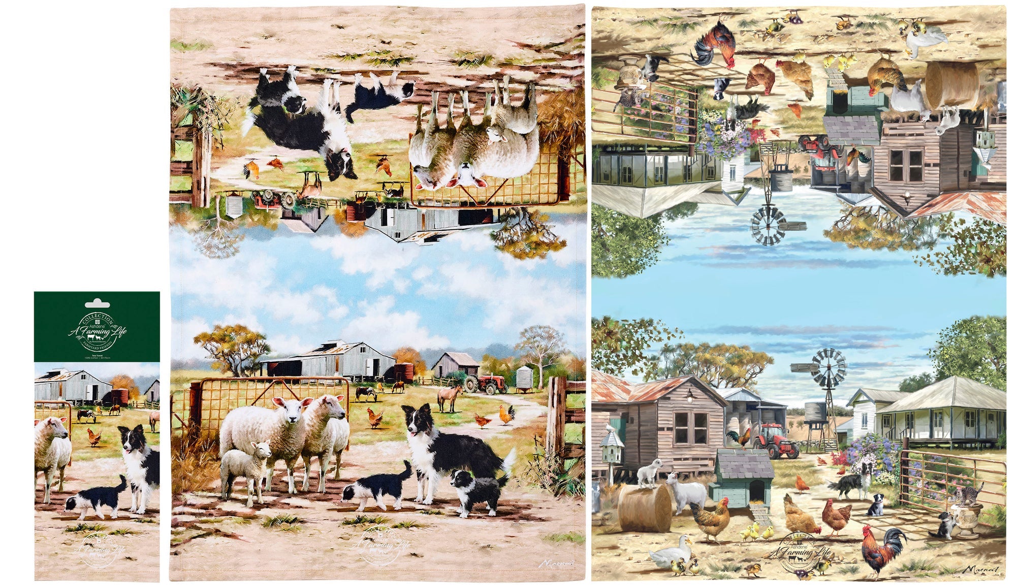 Ashdene A Farming Life Farmyard Assorted 2pk Kitchen Towel