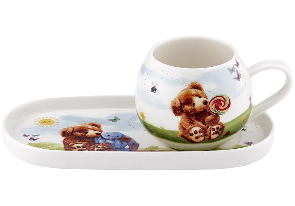 Ashdene Honey Pot Bear HP Bear & Frankie Mug & Plate Set