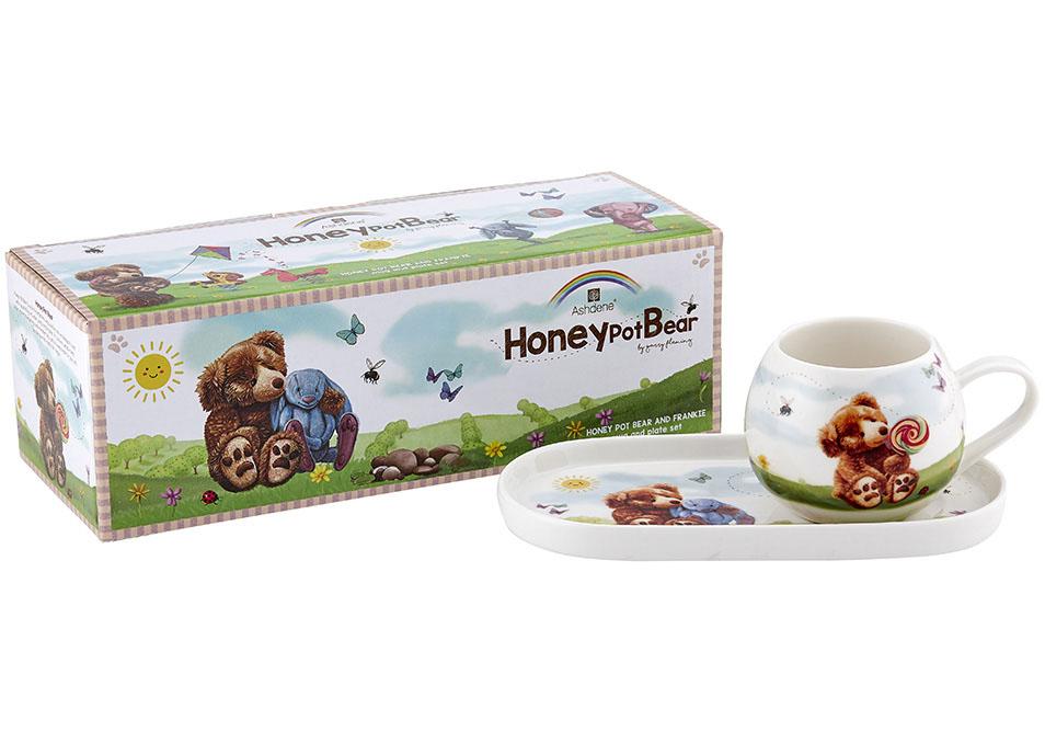 Ashdene Honey Pot Bear HP Bear & Frankie Mug & Plate Set
