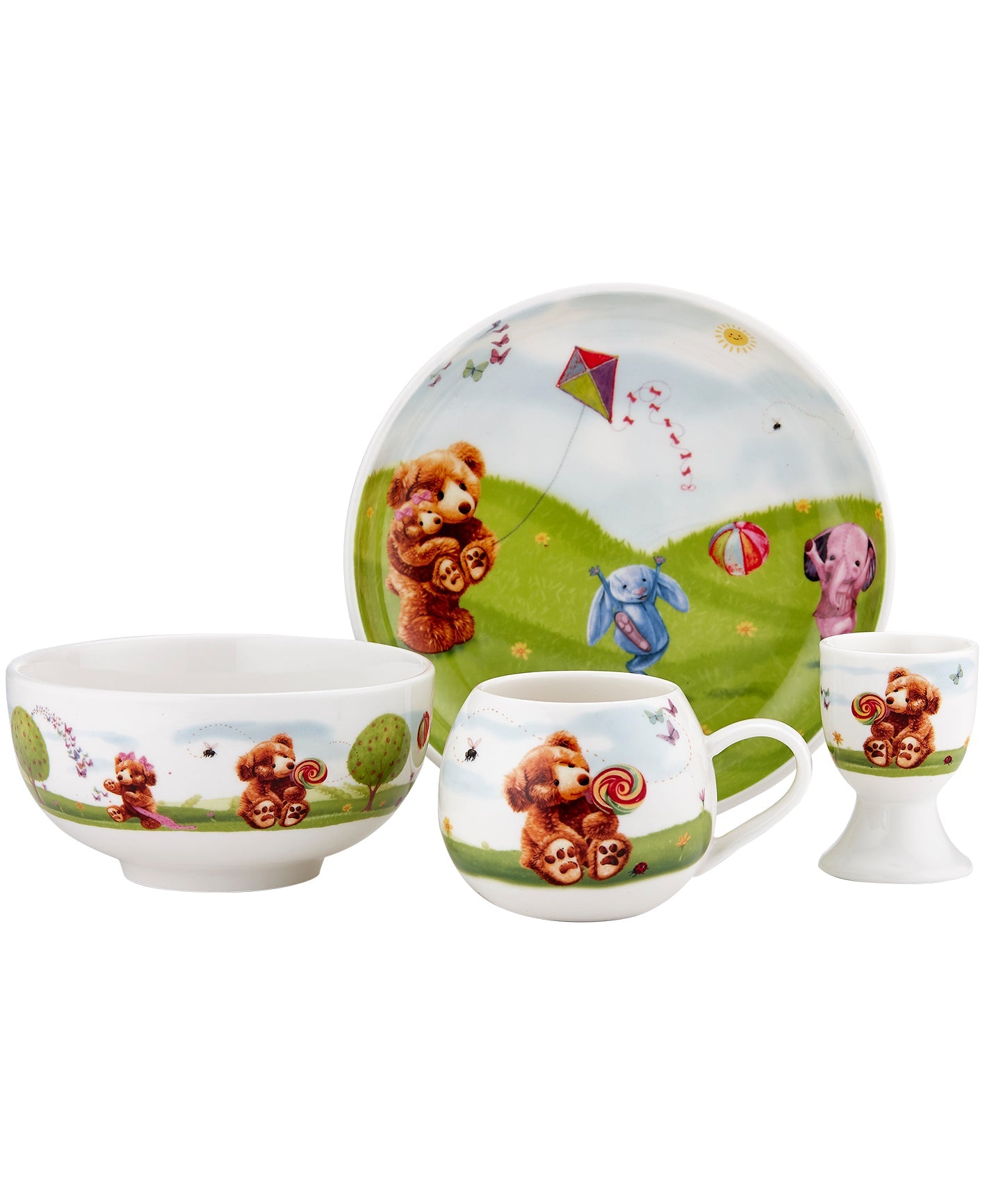 Ashdene Honey Pot Bear Ceramic 4 Piece Kids Set