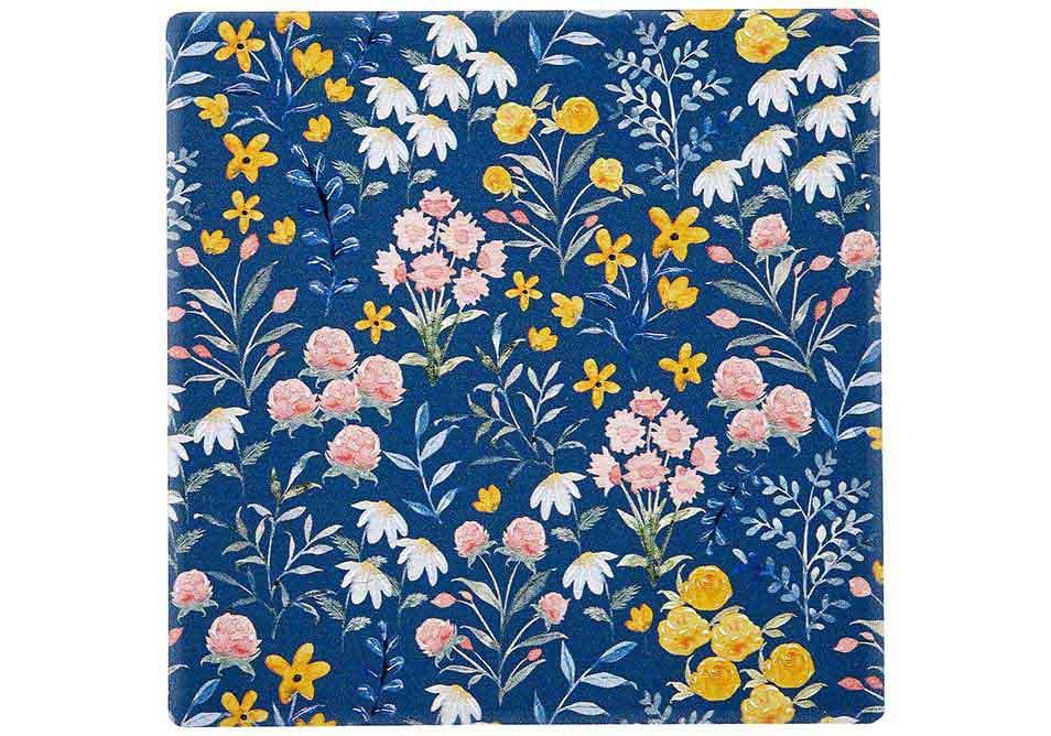Ashdene Flowering Fields Blue 4pk Coaster