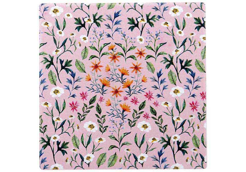 Ashdene Flowering Fields Pink 4pk Coaster