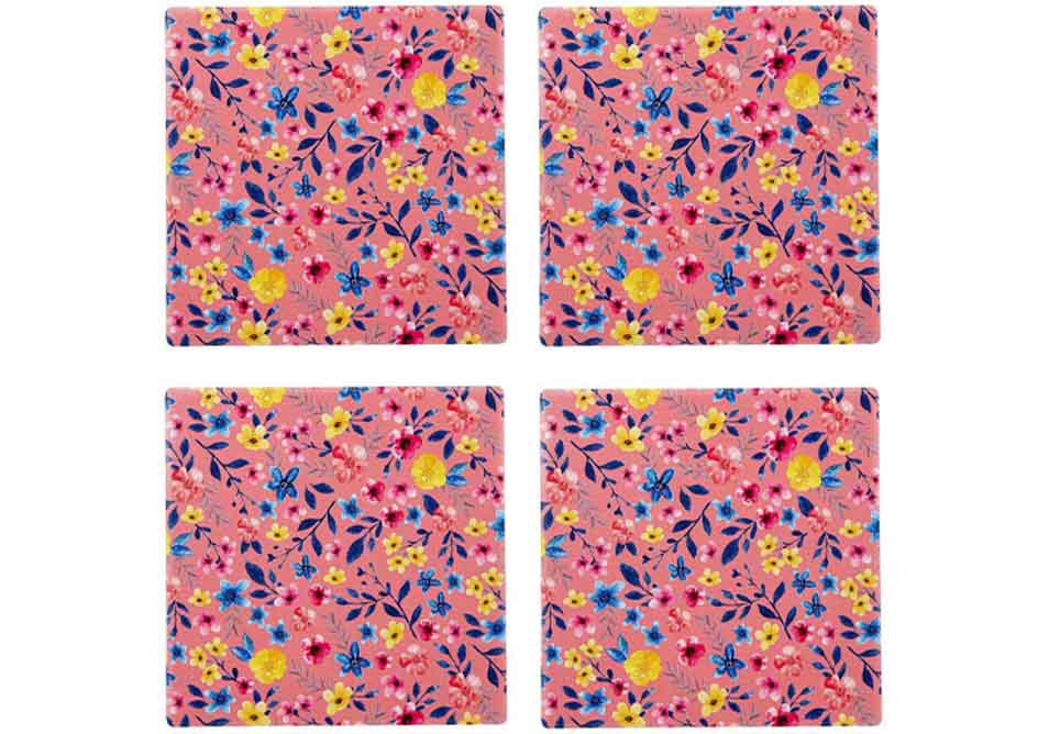 Ashdene Flowering Fields Peach 4pk Coaster