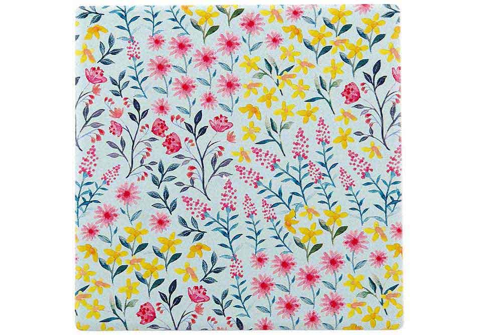 Ashdene Flowering Fields Teal 4pk Coaster
