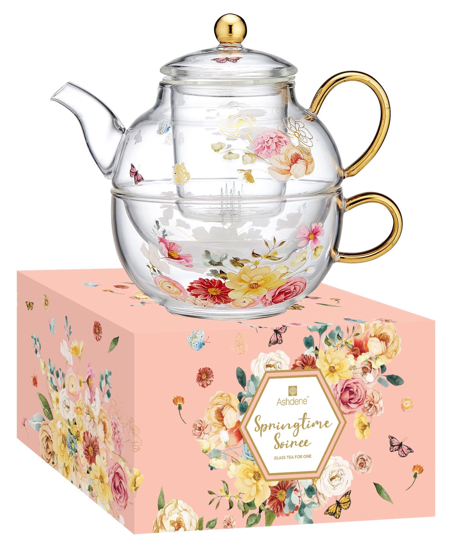 Ashdene Springtime Soiree Glass Tea For One