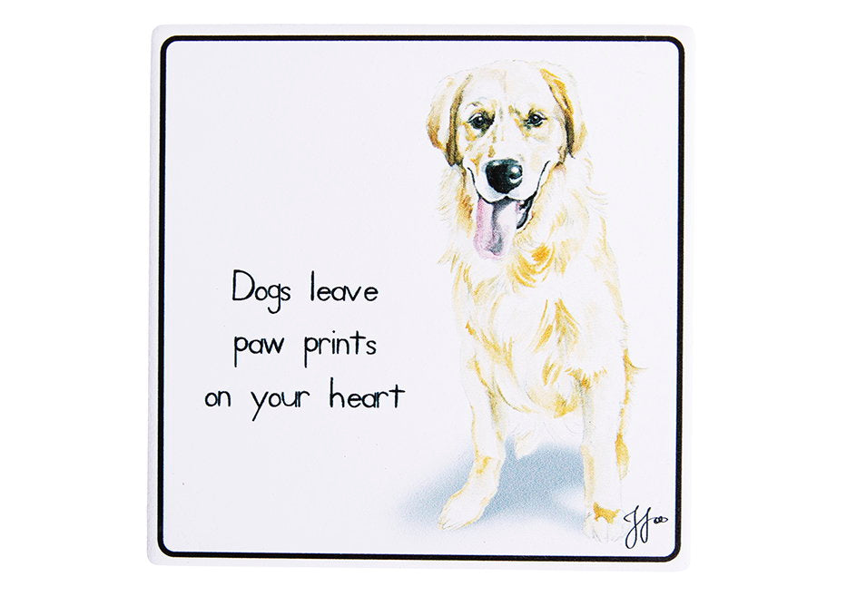 Ashdene Puppy Tales Golden Retriever Ceramic Coaster