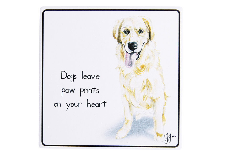Ashdene Puppy Tales Golden Retriever Ceramic Coaster