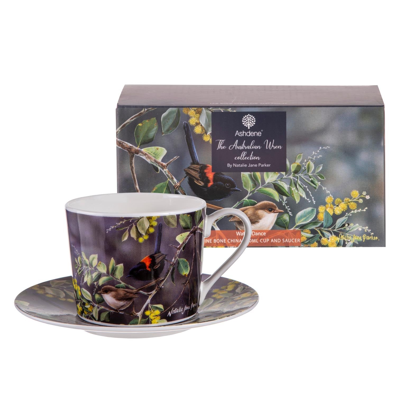 Ashdene Australian Wren Wattle Dance Cup & Saucer