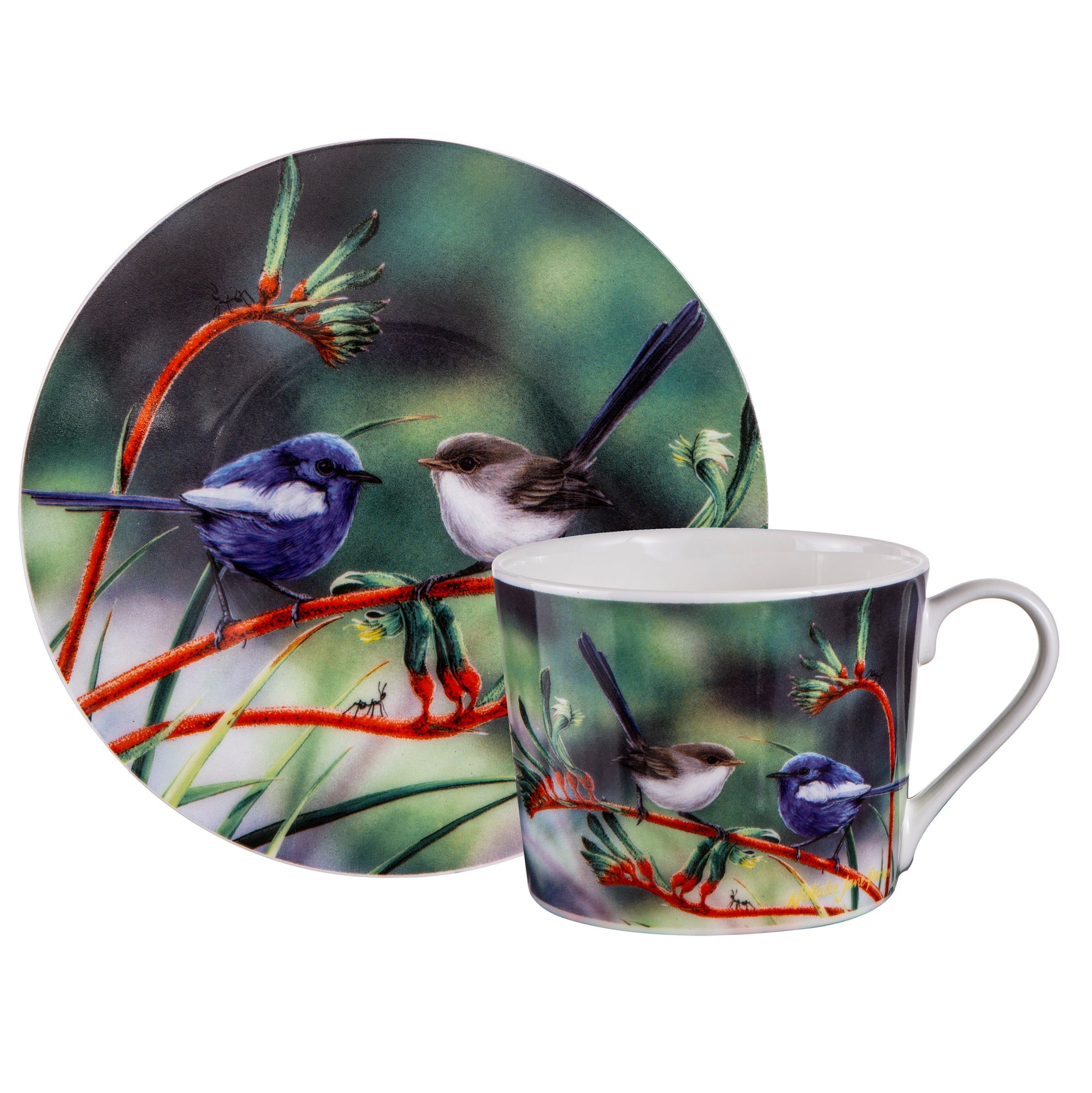 Ashdene Australian Wren Bush Dance Cup & Saucer