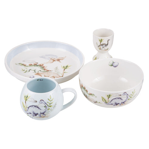 Ashdene Dino Land Ceramic 4 Piece Kids Set