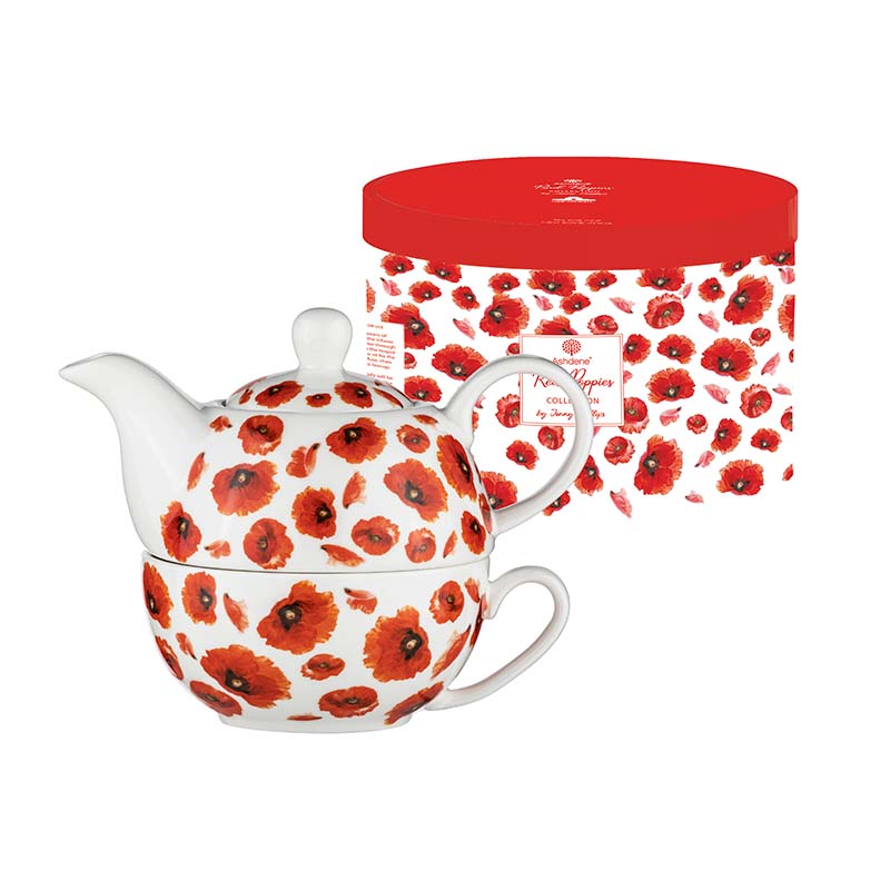 Ashdene Red Poppies Tea For One