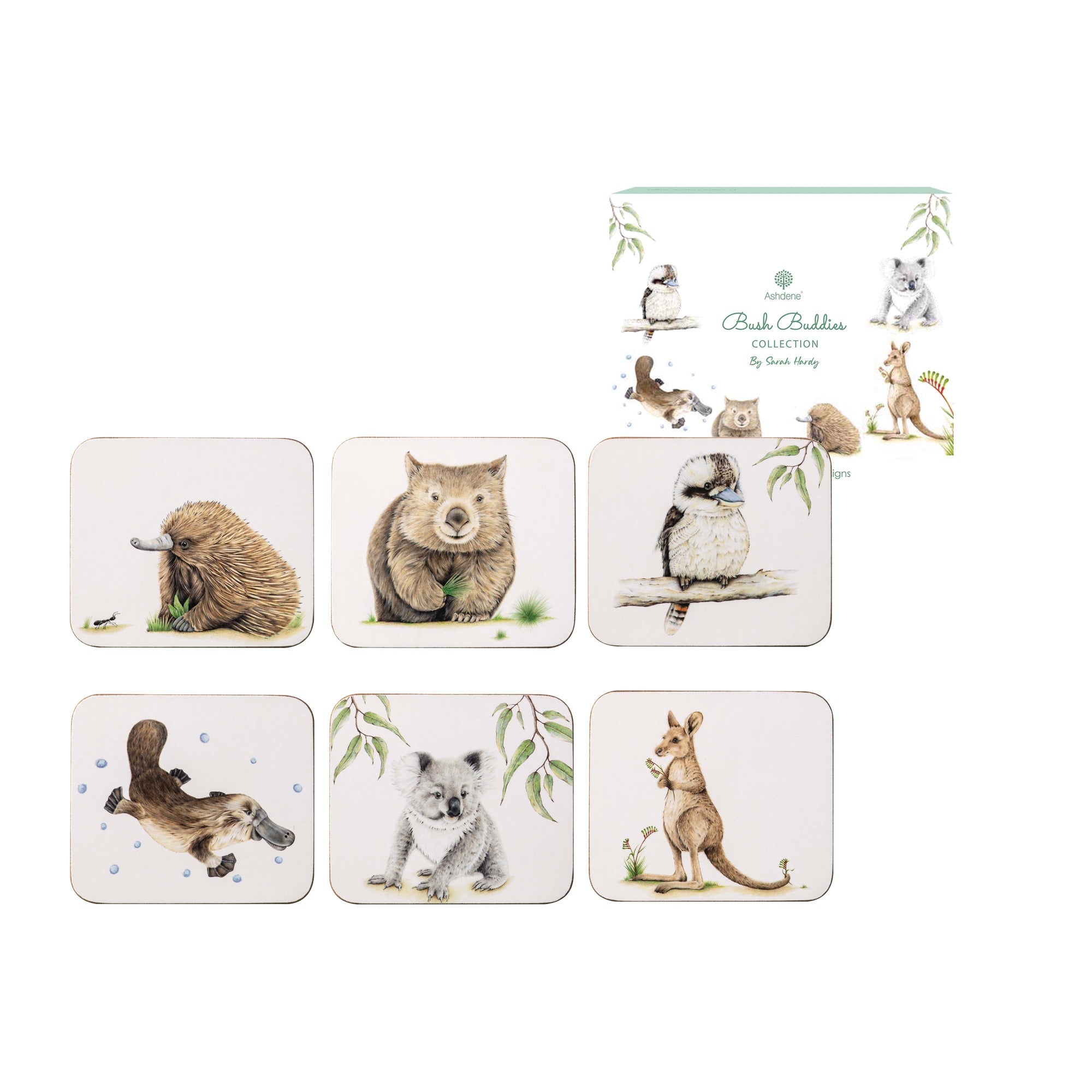 Ashdene Bush Buddies Coasters 6pk