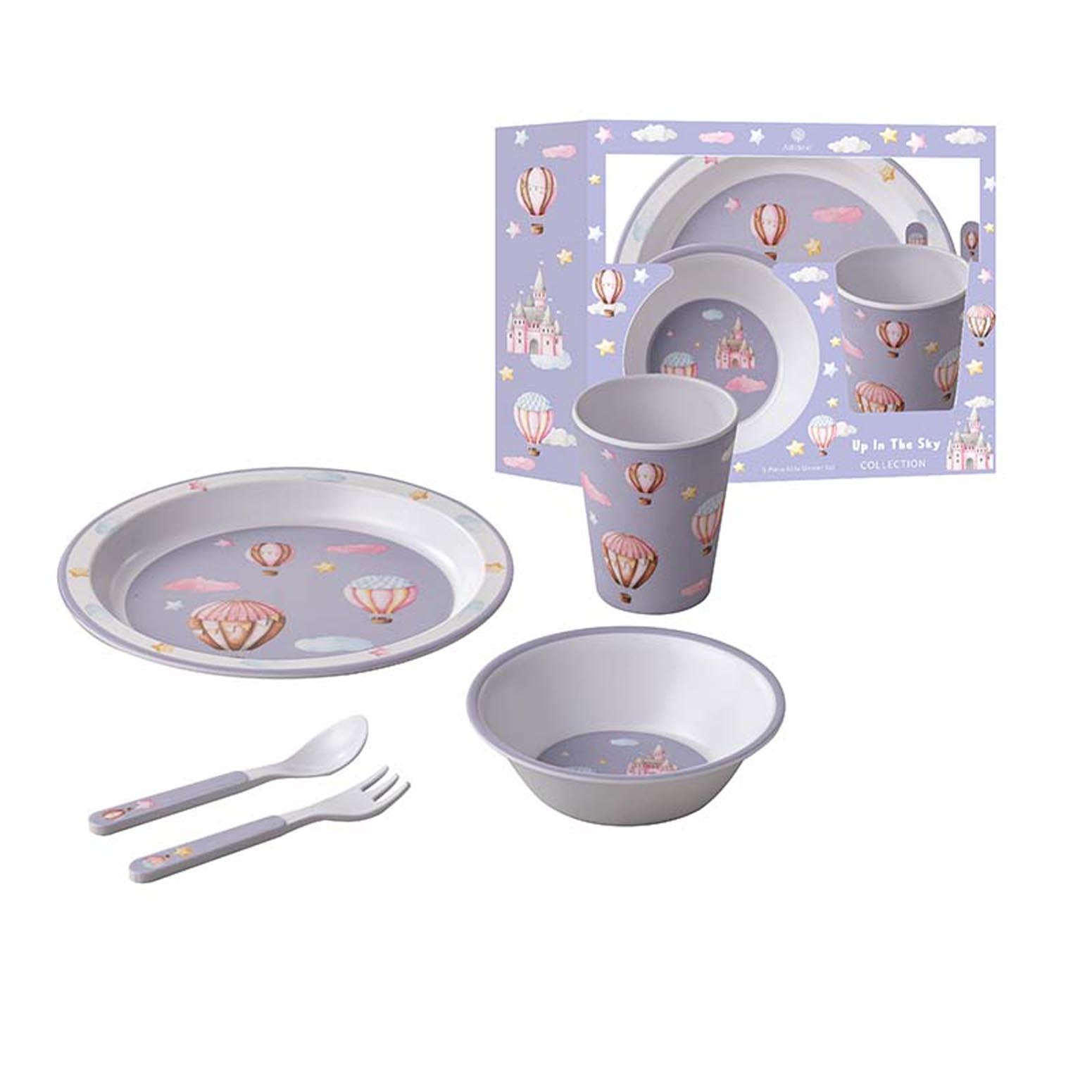 Ashdene Up In The Sky 5 Piece Kids Dinner Set