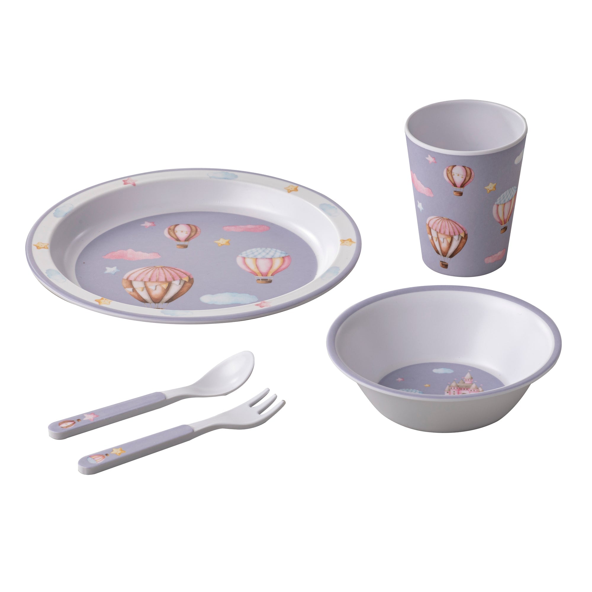 Ashdene Up In The Sky 5 Piece Kids Dinner Set