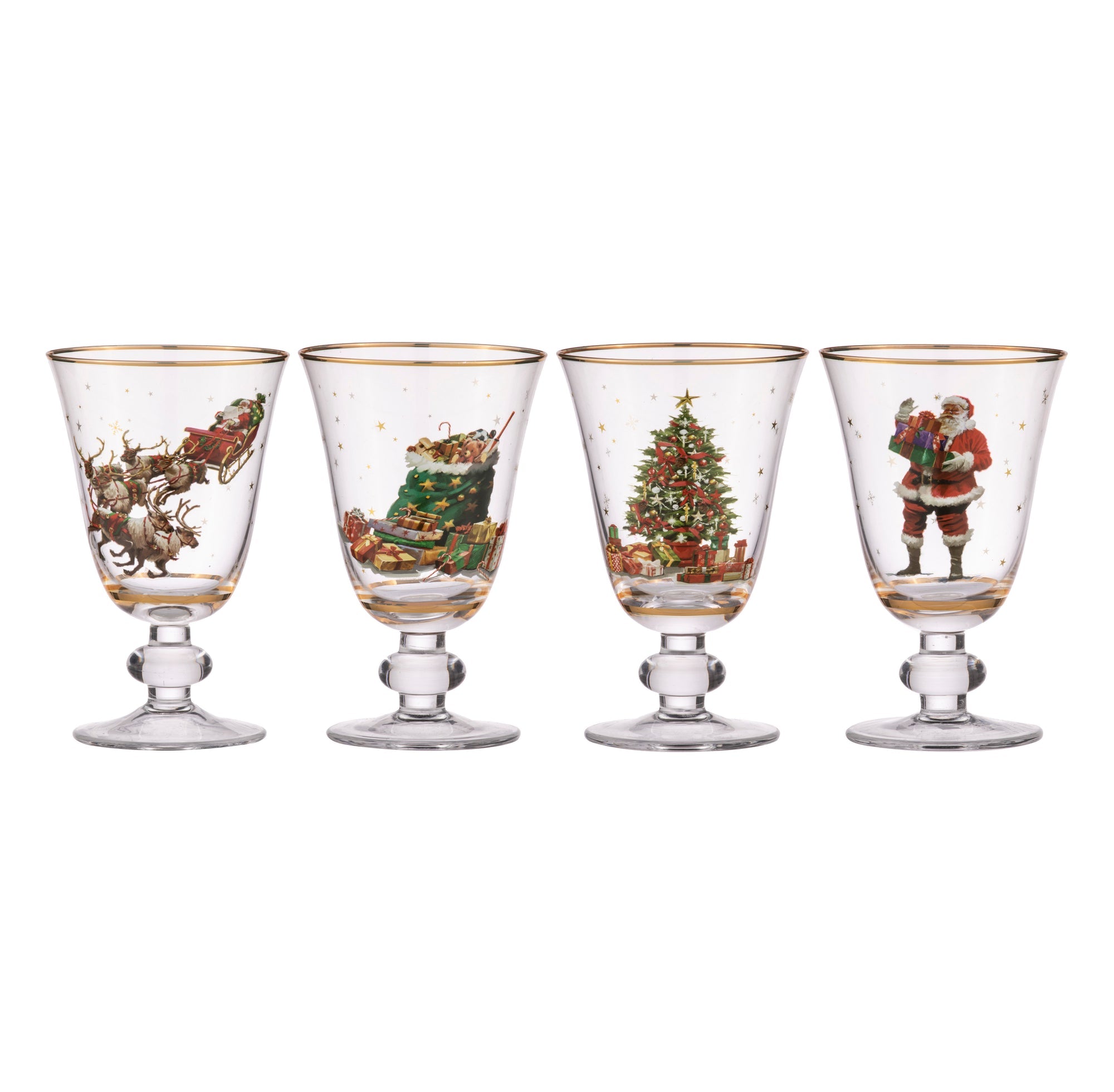 Ashdene Spirit of Christmas 4pk Glass Goblet