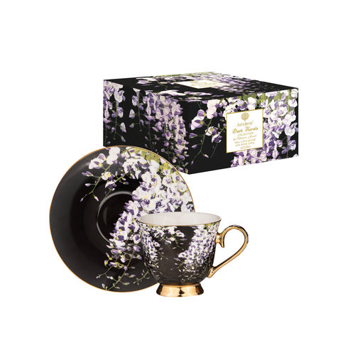 Ashdene Dark Florals Wisteria Cup & Saucer