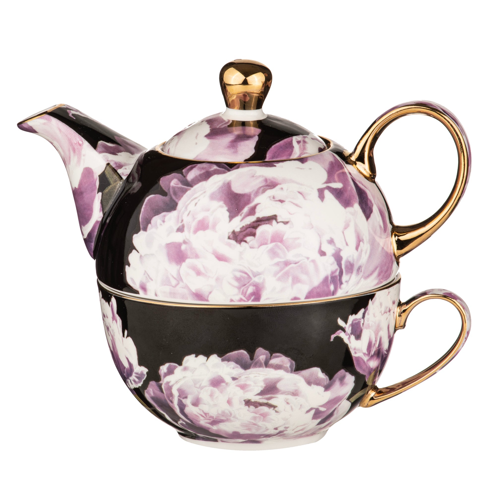 Ashdene Dark Florals Peony Tea For One