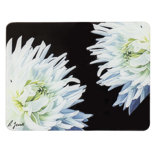 Ashdene Dark Florals White Dahlia Surface Protector
