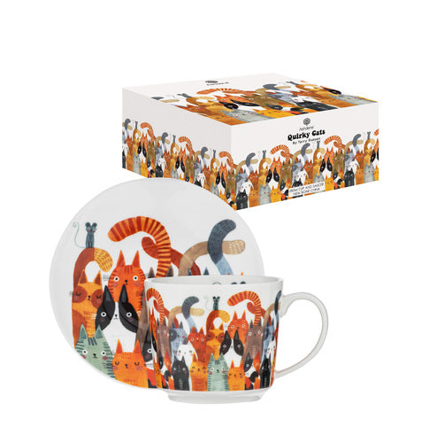 Ashdene Quirky Cats Photobomb Cup & Saucer