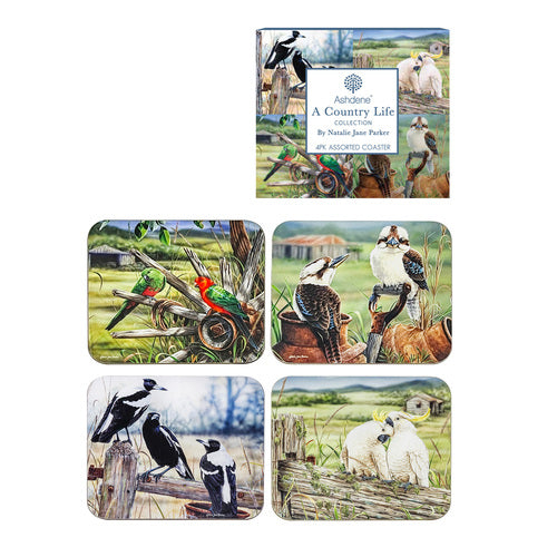 Ashdene A Country Life Assorted 4pk Coaster