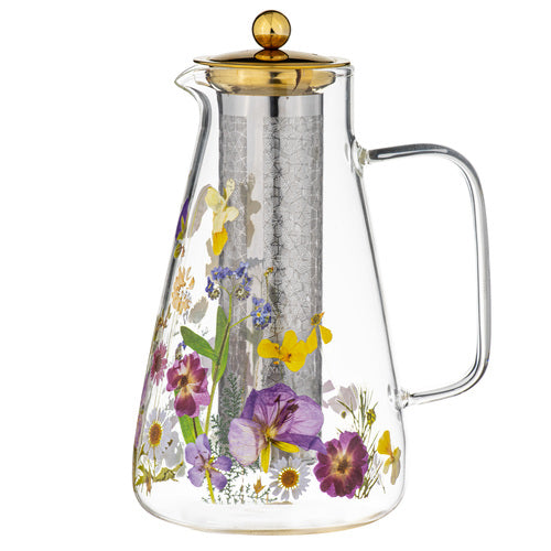 Ashdene Pressed Flowers Glass Jug