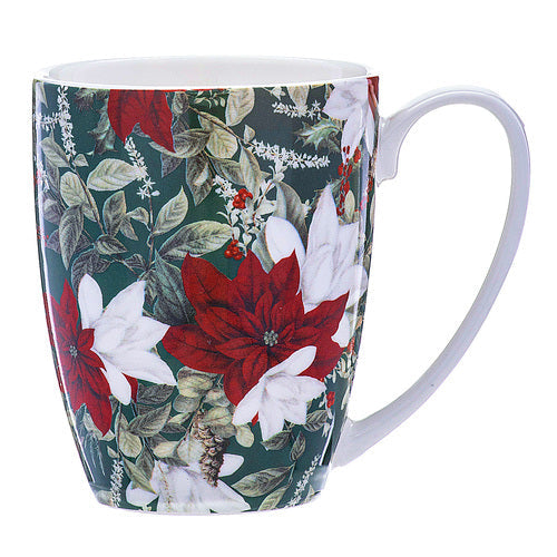 Ashdene Poinsettia Celebration Evergreen Mug