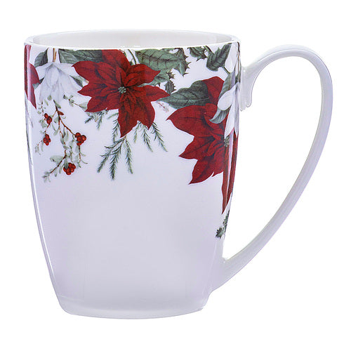 Ashdene Poinsettia Garland White Mug