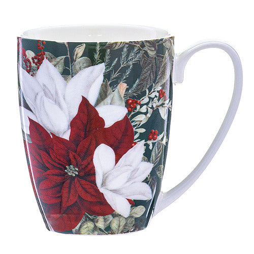 Ashdene Poinsettia Festivity Evergreen Mug