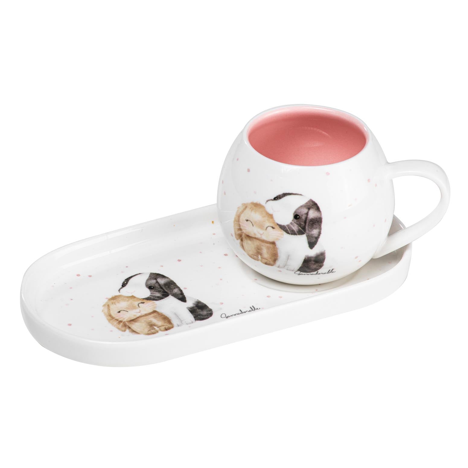 Ashdene Little Darlings Bunnies Mini Mug & Plate Set
