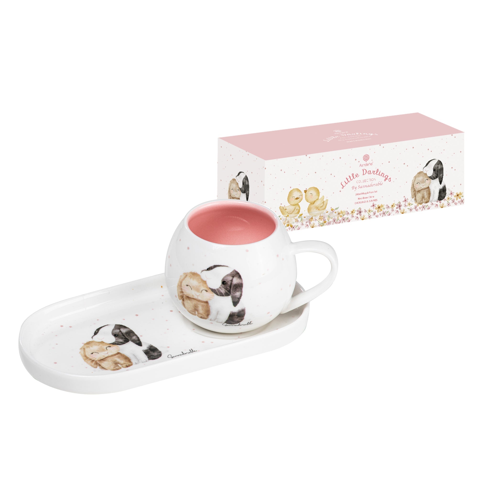 Ashdene Little Darlings Bunnies Mini Mug & Plate Set