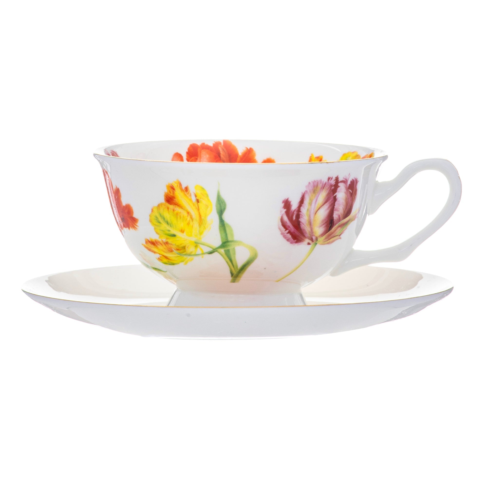 Ashdene Botanical Symphony Parrot Tulip Cup & Saucer