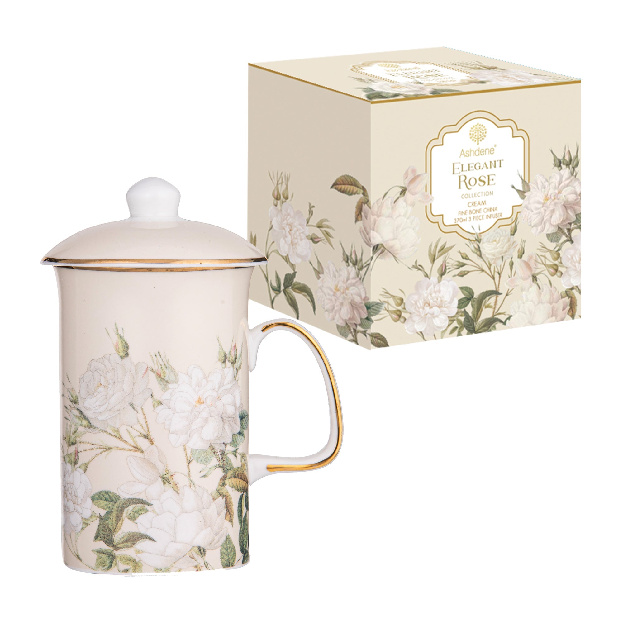 Ashdene Elegant Rose Cream 3 Piece Infuser