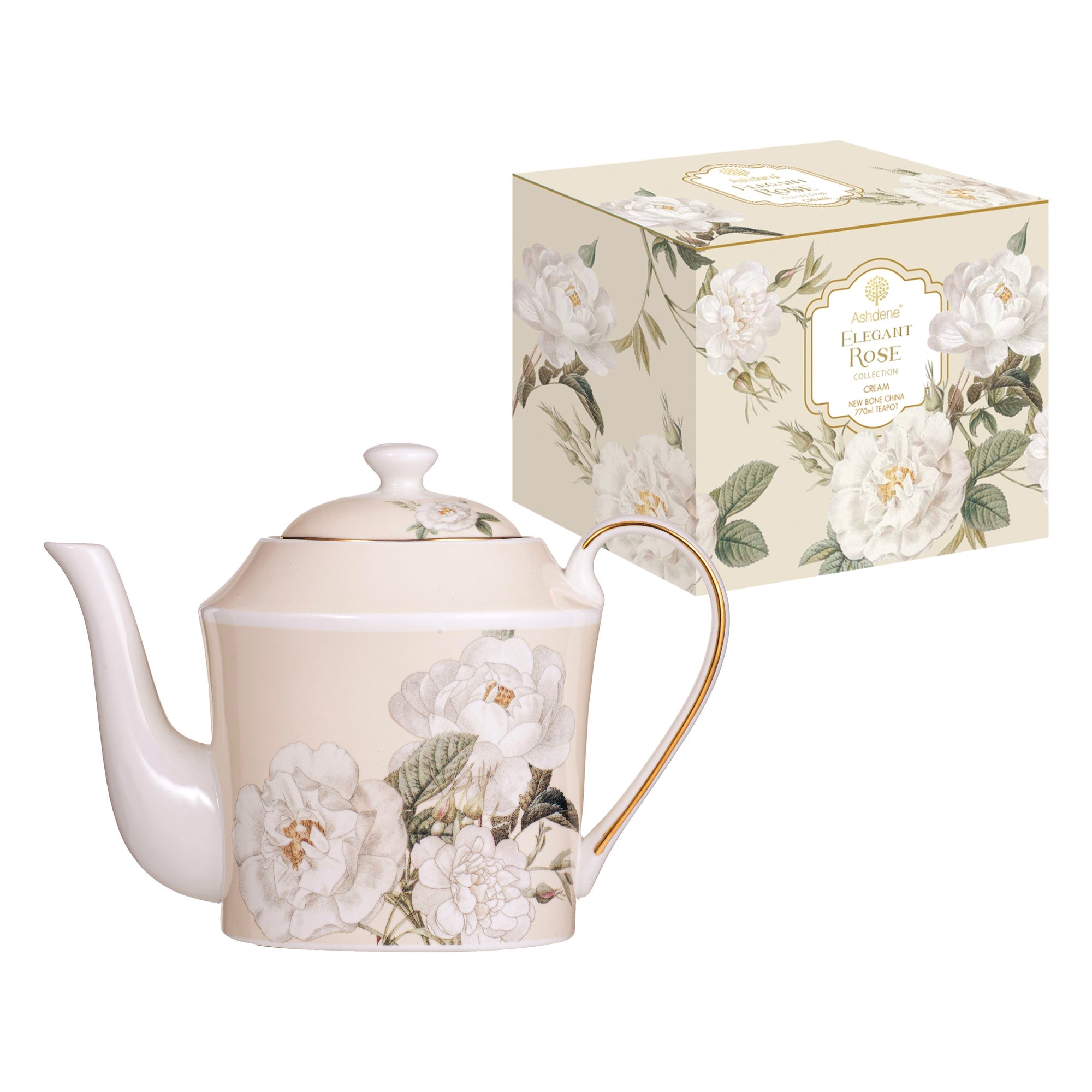 Ashdene Elegant Rose Cream Teapot