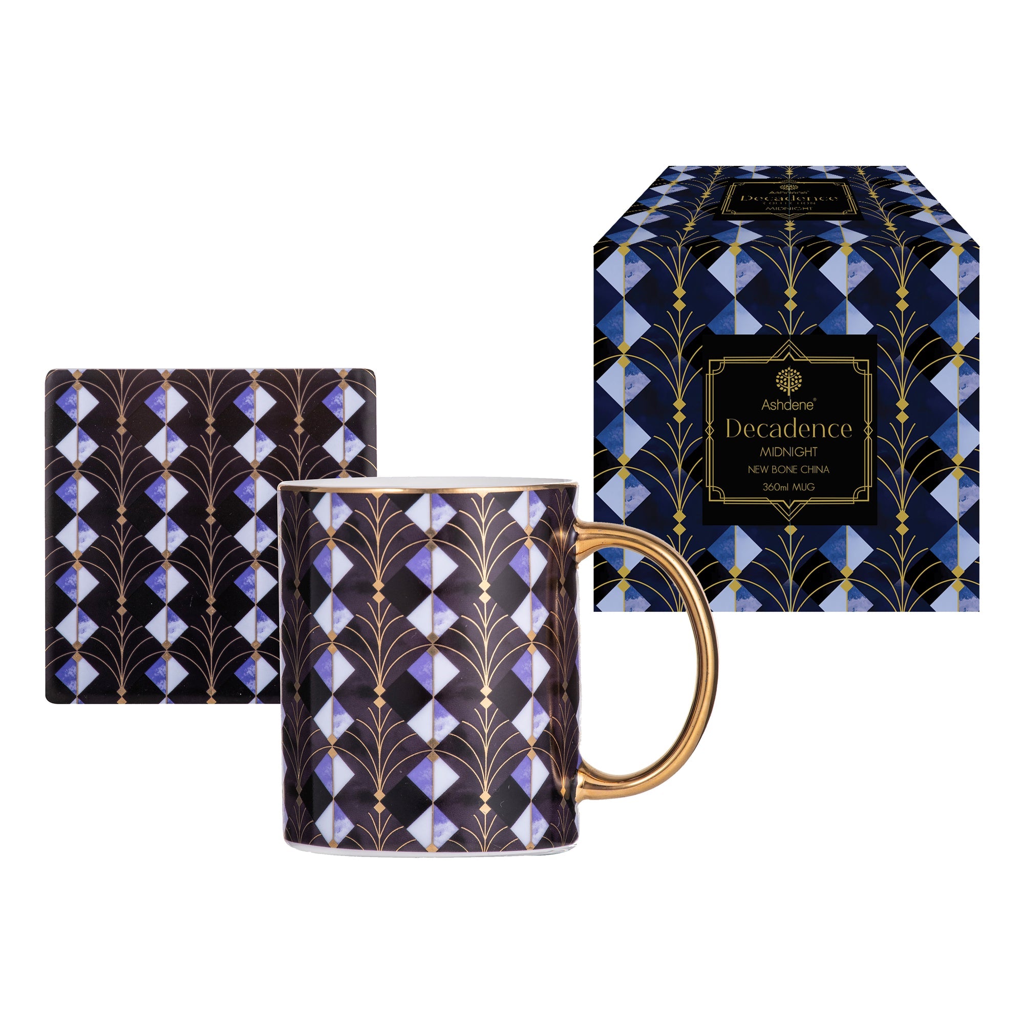 Ashdene Decadence Midnight Mug & Coaster Set