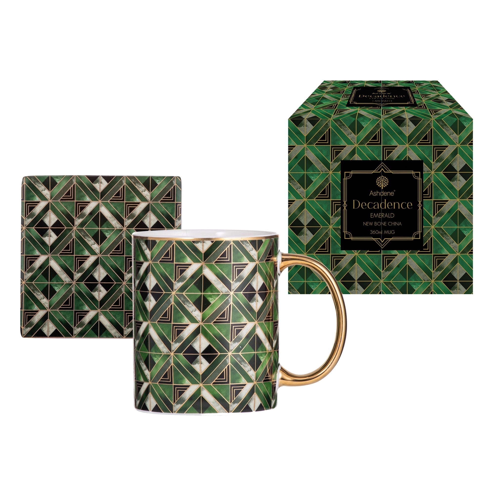Ashdene Decadence Emerald Mug & Coaster Set